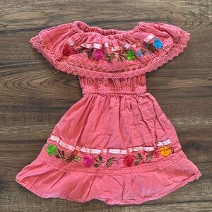 1-2yr old pink floral dress, lightly used, no wear and tear.